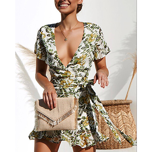 Women's A Line Dress Short Mini Dress White Short Sleeve Pattern Summer Casual 2021 S M L
Women's A Line Dress Short Mini Dress White Short Sleeve Pattern Summer Casual 2021 S M L