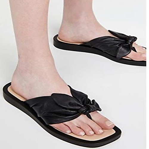 Women's Slippers & Flip-Flops Flat Heel Square Toe Daily Beach PU Bowknot Solid Colored Dark Brown Black
Women's Slippers & Flip-Flops Flat Heel Square Toe Daily Beach PU Bowknot Solid Colored Dark Brown Black