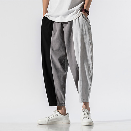 Men's Casual Chino Breathable Soft Daily Sports Pants Chinos Pants Lines / Waves Patchwork Full Length Drawstring Elastic Waist Light Grey Dark Gray
Men's Casual Chino Breathable Soft Daily Sports Pants Chinos Pants Lines / Waves Patchwork Full Length Drawstring Elastic Waist Light Grey Dark Gray