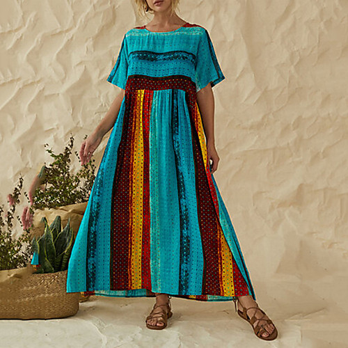 Women's Loose Maxi long Dress Sky Blue Violet Short Sleeve Multi Color Print Spring Summer Round Neck Ethnic Casual 2021 L XL XXL XXXL 4XL 5XL
Women's Loose Maxi long Dress Sky Blue Violet Short Sleeve Multi Color Print Spring Summer Round Neck Ethnic Casual 2021 L XL XXL XXXL 4XL 5XL