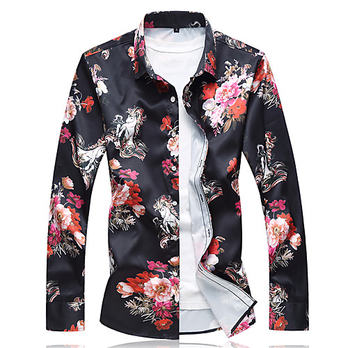 Men's Shirt Other Prints Floral Animal Plus Size Print Long Sleeve Casual Tops Simple Hawaiian White Black
Men's Shirt Other Prints Floral Animal Plus Size Print Long Sleeve Casual Tops Simple Hawaiian White Black