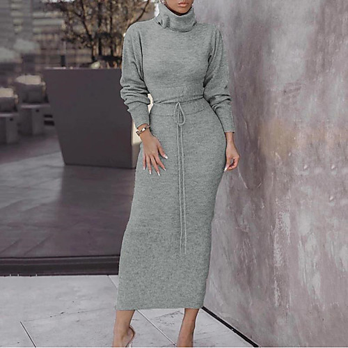 Women's A Line Dress Midi Dress Gray White Black Long Sleeve Solid Color Lace up Fall Summer Turtleneck Casual 2021 L XL XXL
Women's A Line Dress Midi Dress Gray White Black Long Sleeve Solid Color Lace up Fall Summer Turtleneck Casual 2021 L XL XXL