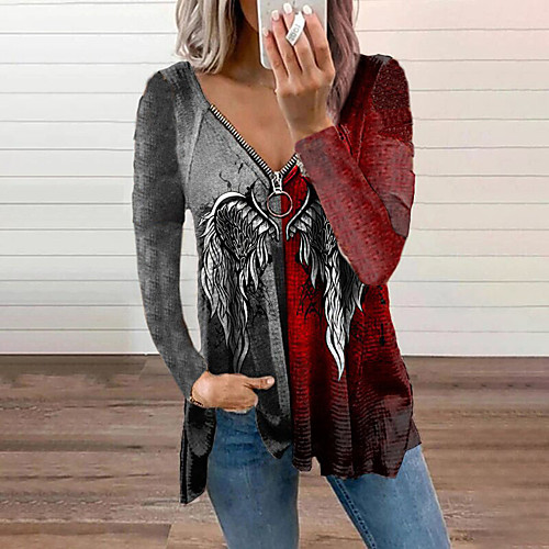 Women's Halloween Flamingo Blouse Eyelet top Flower Bird Rose Long Sleeve Zipper Print V Neck Basic Halloween Tops Loose Gray White Black
Women's Halloween Flamingo Blouse Eyelet top Flower Bird Rose Long Sleeve Zipper Print V Neck Basic Halloween Tops Loose Gray White Black