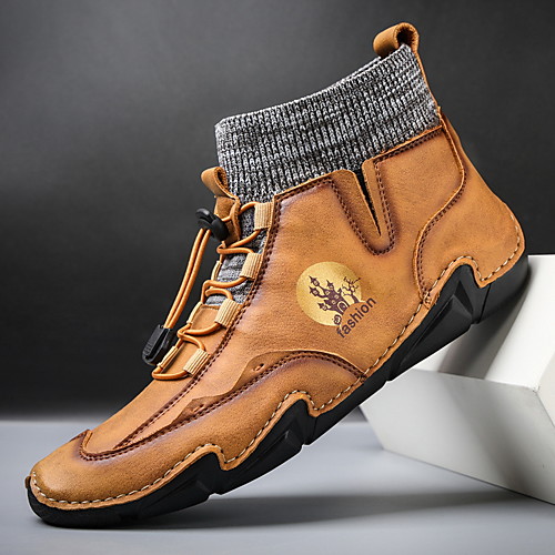 Men's Boots Crochet Leather Shoes Fashion Boots Business Sporty Casual Daily Office & Career Nappa Leather Cowhide Warm Handmade Non-slipping Booties / Ankle Boots Yellow Blue Green Fall Winter
Men's Boots Crochet Leather Shoes Fashion Boots Business Sporty Casual Daily Office & Career Nappa Leather Cowhide Warm Handmade Non-slipping Booties / Ankle Boots Yellow Blue Green Fall Winter
