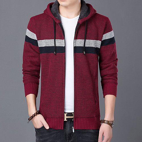 Men's Unisex Stylish Vintage Style Zipper Front Stripe Knitted Striped Color Block Cardigan Sweater Long Sleeve Sweater Cardigans Hooded Winter Wine Dusty Blue Light gray
Men's Unisex Stylish Vintage Style Zipper Front Stripe Knitted Striped Color Block Cardigan Sweater Long Sleeve Sweater Cardigans Hooded Winter Wine Dusty Blue Light gray