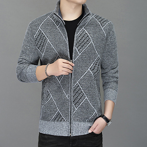 Men's Unisex Stylish Vintage Style Zipper Front Stripe Knitted Color Block Geometric Cardigan Sweater Long Sleeve Sweater Cardigans Stand Collar Turtleneck Fall Winter Light gray Dark Gray Navy Blue
Men's Unisex Stylish Vintage Style Zipper Front Stripe Knitted Color Block Geometric Cardigan Sweater Long Sleeve Sweater Cardigans Stand Collar Turtleneck Fall Winter Light gray Dark Gray Navy Blue