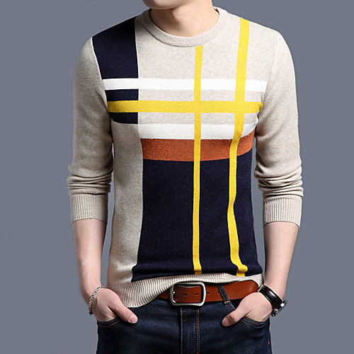 Men's Unisex Stylish Vintage Style Knitted Color Block Pullover Sweater Long Sleeve Sweater Cardigans Crew Neck Fall Winter Wine Camel Navy Blue
Men's Unisex Stylish Vintage Style Knitted Color Block Pullover Sweater Long Sleeve Sweater Cardigans Crew Neck Fall Winter Wine Camel Navy Blue