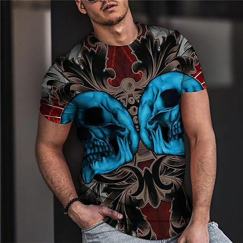 Men's Unisex Tee T shirt Shirt 3D Print Graphic Prints Skull Print Short Sleeve Daily Tops Casual Designer Big and Tall Blue
Men's Unisex Tee T shirt Shirt 3D Print Graphic Prints Skull Print Short Sleeve Daily Tops Casual Designer Big and Tall Blue