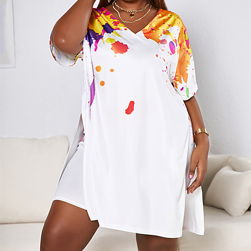 Women's Plus Size Tops Set Multi Color Graphic Print Short Sleeve Round Neck Basic Casual Spring Summer White Big Size XL XXL 3XL 4XL 5XL / Loose
Women's Plus Size Tops Set Multi Color Graphic Print Short Sleeve Round Neck Basic Casual Spring Summer White Big Size XL XXL 3XL 4XL 5XL / Loose