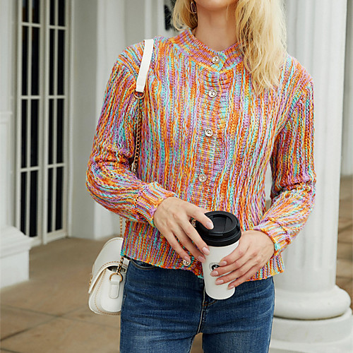 Women's Casual Multi Color Long Sleeve Sweater Cardigans Round Neck Fall Winter Spring Orange
Women's Casual Multi Color Long Sleeve Sweater Cardigans Round Neck Fall Winter Spring Orange