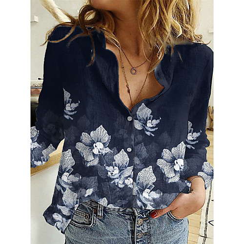 Women's Floral Theme 3D Printed Blouse Shirt 3D Flower Long Sleeve Button Print Shirt Collar Basic Tops Black 
Women's Floral Theme 3D Printed Blouse Shirt 3D Flower Long Sleeve Button Print Shirt Collar Basic Tops Black
