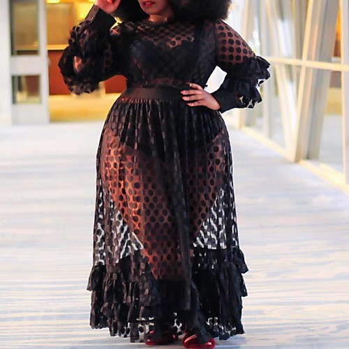 Women's A Line Dress Maxi long Dress Black Long Sleeve Solid Color Spring Summer Sexy 2021 XL XXL XXXL / Lace
Women's A Line Dress Maxi long Dress Black Long Sleeve Solid Color Spring Summer Sexy 2021 XL XXL XXXL / Lace