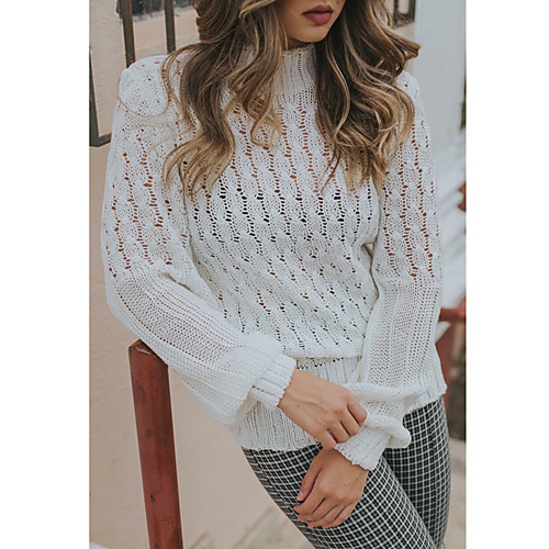 Women's Casual Modern Style Solid Color Pullover Sweater Long Sleeve Sweater Cardigans Round Neck Spring Summer Purple Gray White
Women's Casual Modern Style Solid Color Pullover Sweater Long Sleeve Sweater Cardigans Round Neck Spring Summer Purple Gray White