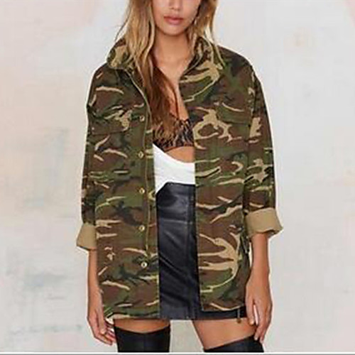 Women's Coat Daily Wear Spring Summer Regular Coat Regular Fit Casual Jacket Print Zipper Camouflage
Women's Coat Daily Wear Spring Summer Regular Coat Regular Fit Casual Jacket Print Zipper Camouflage
