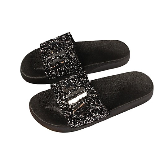 Women's Slippers & Flip-Flops Flat Heel Open Toe Daily Home PVC Solid Colored Silver Gold Black
Women's Slippers & Flip-Flops Flat Heel Open Toe Daily Home PVC Solid Colored Silver Gold Black