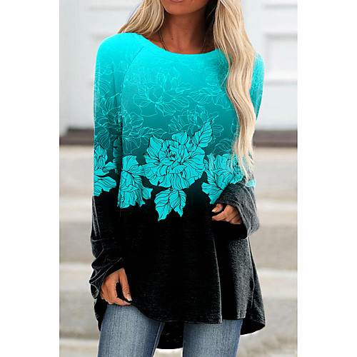 Women's Floral Theme Painting T shirt Floral Color Block Long Sleeve Print Round Neck Basic Tops Green
Women's Floral Theme Painting T shirt Floral Color Block Long Sleeve Print Round Neck Basic Tops Green