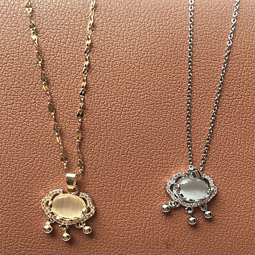 Women's Couple's Ivory Yellow Cat's Eye Pendant Necklace Good Fortune Lock Korean Titanium Steel Silver Gold 40 cm Necklace Jewelry 1pc For Party Evening Gift Beach Festival
Women's Couple's Ivory Yellow Cat's Eye Pendant Necklace Good Fortune Lock Korean Titanium Steel Silver Gold 40 cm Necklace Jewelry 1pc For Party Evening Gift Beach Festival