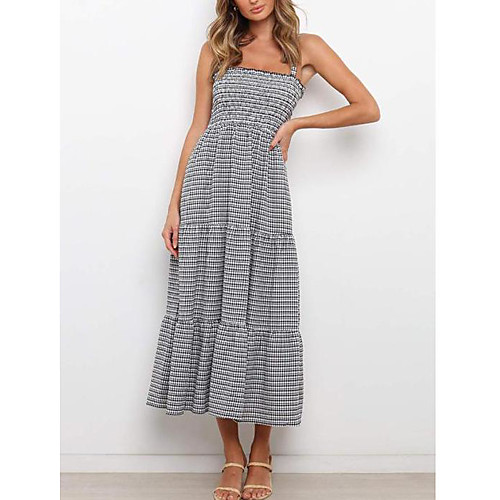 Women's Strap Dress Maxi long Dress Grey Sleeveless Plaid / Check Classic Style Stripe Spring Summer Deep U Casual 2021 S M L XL XXL XXXL
Women's Strap Dress Maxi long Dress Grey Sleeveless Plaid / Check Classic Style Stripe Spring Summer Deep U Casual 2021 S M L XL XXL XXXL