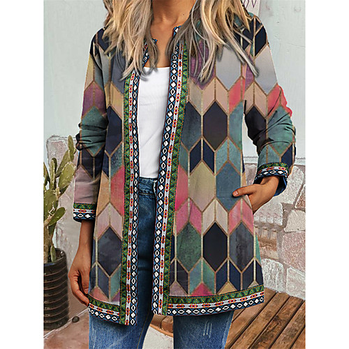 Women's Coat Daily Spring & Fall Winter Regular Coat Regular Fit Casual Jacket Long Sleeve Color Block Print Blushing Pink / Holiday
Women's Coat Daily Spring & Fall Winter Regular Coat Regular Fit Casual Jacket Long Sleeve Color Block Print Blushing Pink / Holiday