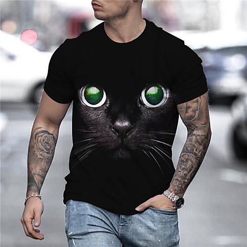 Men's Unisex Tee T shirt Shirt 3D Print Cat Graphic Prints Print Short Sleeve Daily Tops Casual Designer Big and Tall Black
Men's Unisex Tee T shirt Shirt 3D Print Cat Graphic Prints Print Short Sleeve Daily Tops Casual Designer Big and Tall Black