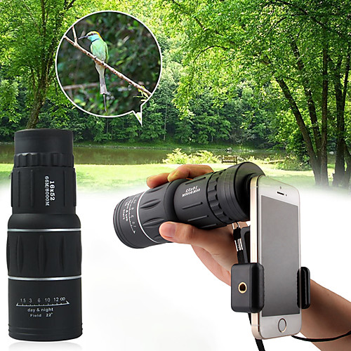 16 X 52 mm Monocular with Holder &Tripod HD Night Vision in Low Light Portable 66/8000 m BAK4 Prism Lens Bird watching Camping / Hiking Hunting Fishing ABSPC
16 X 52 mm Monocular with Holder &Tripod HD Night Vision in Low Light Portable 66/8000 m BAK4 Prism Lens Bird watching Camping / Hiking Hunting Fishing ABSPC