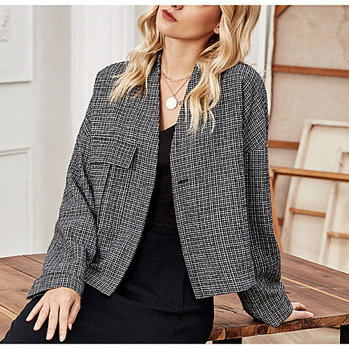 Women's Coat Casual / Daily Winter Regular Coat Regular Fit Casual Jacket Pattern Others Black and white grid
Women's Coat Casual / Daily Winter Regular Coat Regular Fit Casual Jacket Pattern Others Black and white grid