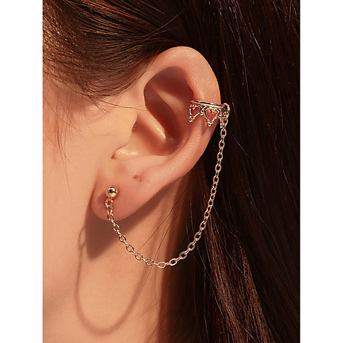 Women's Ear Cuff Earrings Link / Chain Stylish Fashion Holiday Cute Earrings Jewelry Gold For Birthday Gift Date Promise 1 Pair
Women's Ear Cuff Earrings Link / Chain Stylish Fashion Holiday Cute Earrings Jewelry Gold For Birthday Gift Date Promise 1 Pair