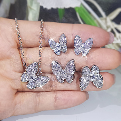 Women's Clear Cubic Zirconia Jewelry Set Bridal Jewelry Sets Geometrical Butterfly Elegant Fashion Korean Sweet Earrings Jewelry Silver For Wedding Party Evening Gift Beach 1 set
Women's Clear Cubic Zirconia Jewelry Set Bridal Jewelry Sets Geometrical Butterfly Elegant Fashion Korean Sweet Earrings Jewelry Silver For Wedding Party Evening Gift Beach 1 set