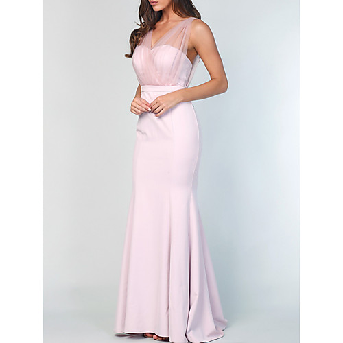 Mermaid / Trumpet Minimalist Elegant Engagement Formal Evening Dress V Neck Sleeveless Sweep / Brush Train Chiffon with Pleats 2021
Mermaid / Trumpet Minimalist Elegant Engagement Formal Evening Dress V Neck Sleeveless Sweep / Brush Train Chiffon with Pleats 2021
