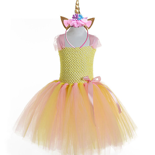 Princess Unicorn Cosplay Costume Masquerade Flower Girl Dress Girls' Movie Cosplay Vacation Christmas Yellow Skirts Headwear Christmas Halloween Children's Day Polyester / Cotton
Princess Unicorn Cosplay Costume Masquerade Flower Girl Dress Girls' Movie Cosplay Vacation Christmas Yellow Skirts Headwear Christmas Halloween Children's Day Polyester / Cotton