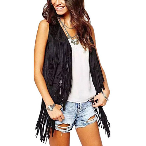 Women's Coat Casual Tassel Fringe Coats & Jackets V Neck Regular Casual / Daily Sleeveless 416 Gray
Women's Coat Casual Tassel Fringe Coats & Jackets V Neck Regular Casual / Daily Sleeveless 416 Gray