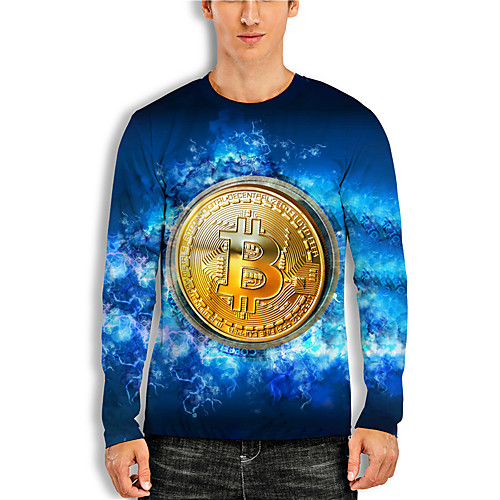 Men's Unisex Tee T shirt Shirt 3D Print Graphic Prints Bitcoin Print Long Sleeve Daily Tops Casual Designer Big and Tall Blue
Men's Unisex Tee T shirt Shirt 3D Print Graphic Prints Bitcoin Print Long Sleeve Daily Tops Casual Designer Big and Tall Blue