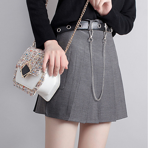 Women's Homecoming Vacation Streetwear Punk & Gothic Short Skirts Solid Colored Pleated Gray Black
Women's Homecoming Vacation Streetwear Punk & Gothic Short Skirts Solid Colored Pleated Gray Black