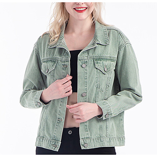 Women's Coat Casual / Daily Summer Regular Coat Shirt Collar Regular Fit Casual Jacket Solid Color Others Green F.0745P-green / Cotton
Women's Coat Casual / Daily Summer Regular Coat Shirt Collar Regular Fit Casual Jacket Solid Color Others Green F.0745P-green / Cotton