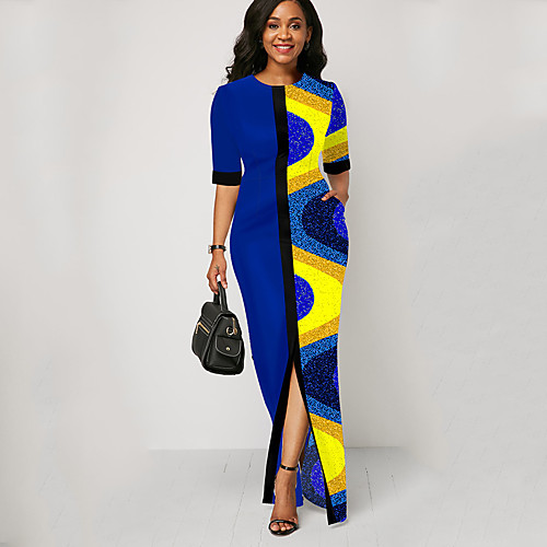 Women's Sheath Dress Maxi long Dress Blue Yellow Blushing Pink Black Red Brown Navy Blue Half Sleeve Multi Color Split Spring Summer Round Neck Ethnic Style 2021 S M L XL 2XL
Women's Sheath Dress Maxi long Dress Blue Yellow Blushing Pink Black Red Brown Navy Blue Half Sleeve Multi Color Split Spring Summer Round Neck Ethnic Style 2021 S M L XL 2XL