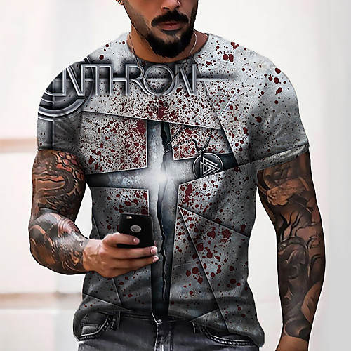 Men's Tee T shirt Shirt 3D Print Graphic Prints Machine Print Short Sleeve Daily Tops Casual Designer Big and Tall Gray
Men's Tee T shirt Shirt 3D Print Graphic Prints Machine Print Short Sleeve Daily Tops Casual Designer Big and Tall Gray