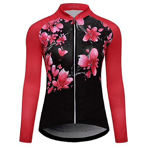 21Grams Women's Long Sleeve Cycling Jersey Summer Spandex Polyester Black / Red Patchwork Floral Botanical Bike Jersey Top Mountain Bike MTB Road Bike Cycling Quick Dry Moisture Wicking Breathable
21Grams Women's Long Sleeve Cycling Jersey Summer Spandex Polyester Black / Red Patchwork Floral Botanical Bike Jersey Top Mountain Bike MTB Road Bike Cycling Quick Dry Moisture Wicking Breathable