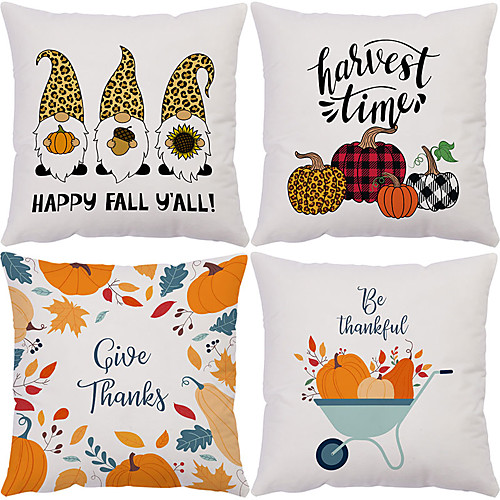 Autumn Double Side Cushion Cover 4PC Soft Decorative Square Throw Pillow Cover Cushion Case Pillowcase for Bedroom Livingroom Superior Quality Machine Washable Outdoor Cushion for Sofa Couch Bed Chair Pumpkin Fall
Autumn Double Side Cushion Cover 4PC Soft Decorative Square Throw Pillow Cover Cushion Case Pillowcase for Bedroom Livingroom Superior Quality Machine Washable Outdoor Cushion for Sofa Couch Bed Chair Pumpkin Fall