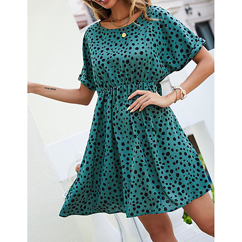 Women's A Line Dress Short Mini Dress Green Short Sleeve Dot Polka Dots Spring Summer Round Neck Charm 2021 S M L XL
Women's A Line Dress Short Mini Dress Green Short Sleeve Dot Polka Dots Spring Summer Round Neck Charm 2021 S M L XL