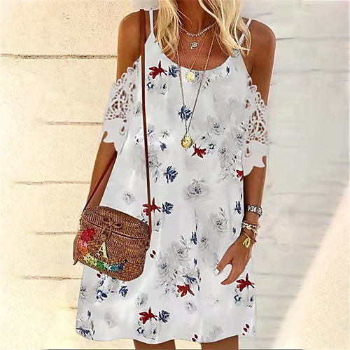 Women's A Line Dress Short Mini Dress White Short Sleeve Floral Print Summer Round Neck Casual 2021 S M L XL XXL
Women's A Line Dress Short Mini Dress White Short Sleeve Floral Print Summer Round Neck Casual 2021 S M L XL XXL
