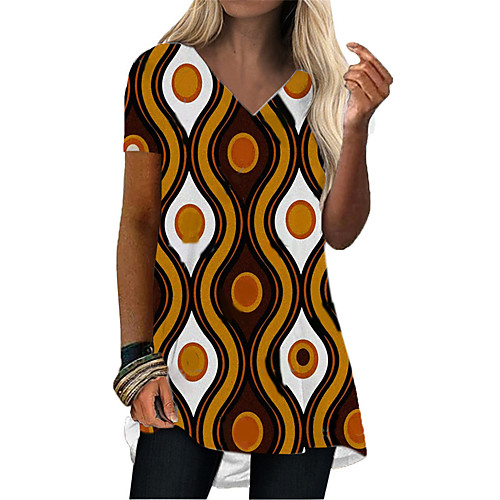 Women's T Shirt Dress Tee Dress Short Mini Dress Yellow Khaki Short Sleeve Striped Abstract Print Summer V Neck Casual 2021 S M L XL XXL 3XL
Women's T Shirt Dress Tee Dress Short Mini Dress Yellow Khaki Short Sleeve Striped Abstract Print Summer V Neck Casual 2021 S M L XL XXL 3XL