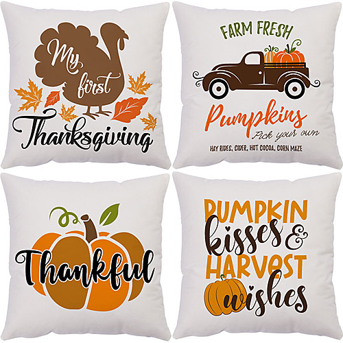 Autumn Double Side Cushion Cover 4PC Soft Decorative Square Throw Pillow Cover Cushion Case Pillowcase for Bedroom Livingroom Superior Quality Machine Washable Outdoor Cushion for Sofa Couch Bed Chair Pumpkin Fall
Autumn Double Side Cushion Cover 4PC Soft Decorative Square Throw Pillow Cover Cushion Case Pillowcase for Bedroom Livingroom Superior Quality Machine Washable Outdoor Cushion for Sofa Couch Bed Chair Pumpkin Fall