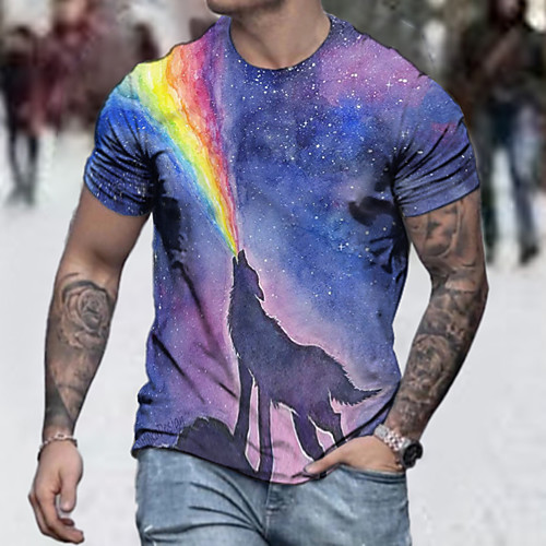 Men's Tee T shirt Shirt 3D Print Galaxy Graphic Prints Wolf Plus Size Short Sleeve Casual Tops Basic Designer Slim Fit Big and Tall Purple
Men's Tee T shirt Shirt 3D Print Galaxy Graphic Prints Wolf Plus Size Short Sleeve Casual Tops Basic Designer Slim Fit Big and Tall Purple