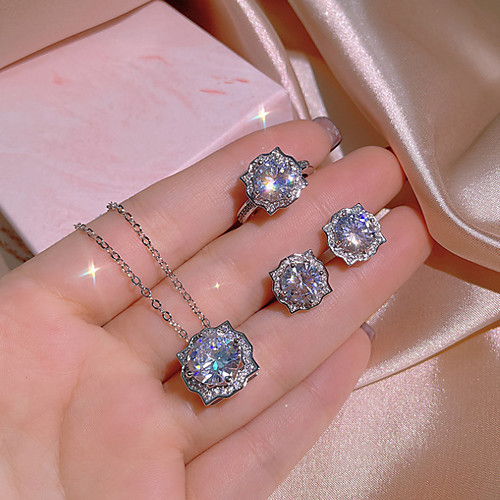 Women's Clear Cubic Zirconia Jewelry Set Geometrical Floral Theme Simple Elegant Fashion Korean Earrings Jewelry Silver For Wedding Gift Beach Festival 1 set
Women's Clear Cubic Zirconia Jewelry Set Geometrical Floral Theme Simple Elegant Fashion Korean Earrings Jewelry Silver For Wedding Gift Beach Festival 1 set