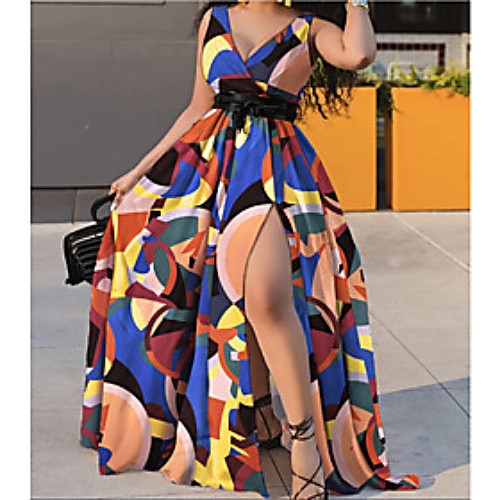 Women's Swing Dress Maxi long Dress Yellow Green White Black Red Dark Blue Sleeveless Multi Color Dot Leaves Print Split Print Spring Summer V Neck Sexy 2021 S M L XL XXL Holiday Belt Not Included
Women's Swing Dress Maxi long Dress Yellow Green White Black Red Dark Blue Sleeveless Multi Color Dot Leaves Print Split Print Spring Summer V Neck Sexy 2021 S M L XL XXL Holiday Belt Not Included