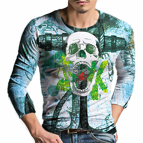 Men's Unisex Tee T shirt Shirt 3D Print Graphic Prints Skull Print Long Sleeve Daily Tops Casual Designer Big and Tall Blue
Men's Unisex Tee T shirt Shirt 3D Print Graphic Prints Skull Print Long Sleeve Daily Tops Casual Designer Big and Tall Blue