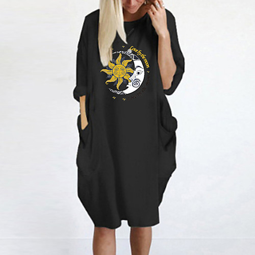 Women's T Shirt Dress Tee Dress Knee Length Dress Blue Yellow Fuchsia Gray Green White Black Long Sleeve Print Spring Summer Round Neck Casual Oversized 2021 S M L XL XXL 3XL 4XL 5XL
Women's T Shirt Dress Tee Dress Knee Length Dress Blue Yellow Fuchsia Gray Green White Black Long Sleeve Print Spring Summer Round Neck Casual Oversized 2021 S M L XL XXL 3XL 4XL 5XL