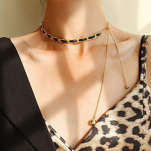 lureme Black Leather Choker Adjustable Gold Chain Necklace for Women Simple Boho Jewelry Gift (nl006269)
lureme Black Leather Choker Adjustable Gold Chain Necklace for Women Simple Boho Jewelry Gift (nl006269)