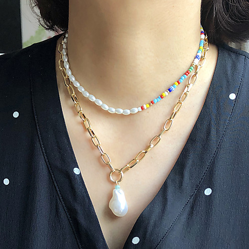 Women's Pendant Necklace Beaded Necklace Beads Simple Fashion Holiday Boho Imitation Pearl Glass Alloy 45 cm Necklace Jewelry 1pc For Gift Prom Birthday Party Beach Festival
Women's Pendant Necklace Beaded Necklace Beads Simple Fashion Holiday Boho Imitation Pearl Glass Alloy 45 cm Necklace Jewelry 1pc For Gift Prom Birthday Party Beach Festival