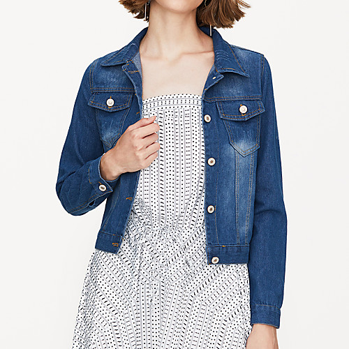 Women's Denim Jacket Daily Spring & Fall Short Coat Shirt Collar Slim Streetwear Jacket Long Sleeve Solid Colored Blue / Holiday / Cotton
Women's Denim Jacket Daily Spring & Fall Short Coat Shirt Collar Slim Streetwear Jacket Long Sleeve Solid Colored Blue / Holiday / Cotton
